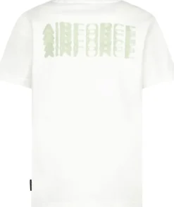 Airforce paper double led logo T-shirt white/laurel oak