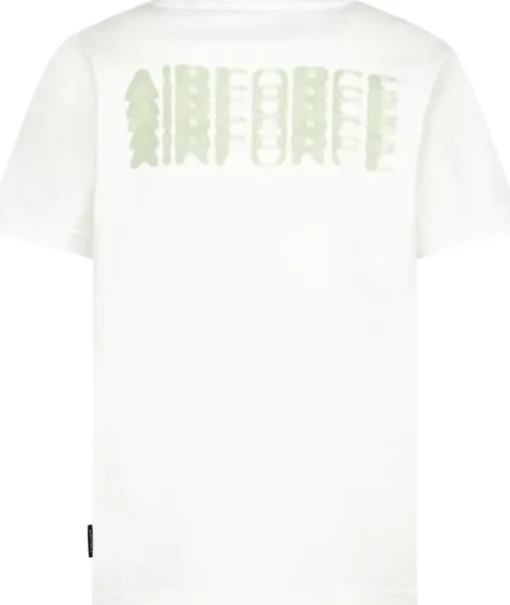 Airforce paper double led logo T-shirt white/laurel oak