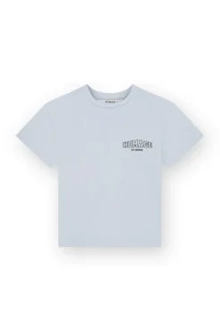 Homage T-shirt borstlogo light blue