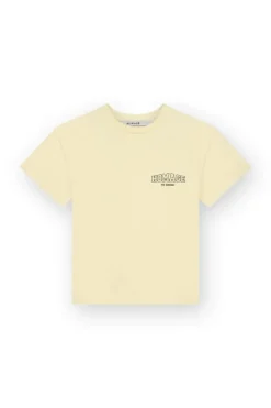 Homage T-shirt borstlogo soft yellow