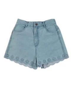 The New Society broderie jeans short