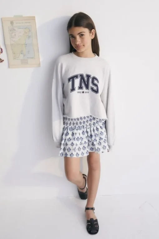 The New Society Zoe cropped sweater grey