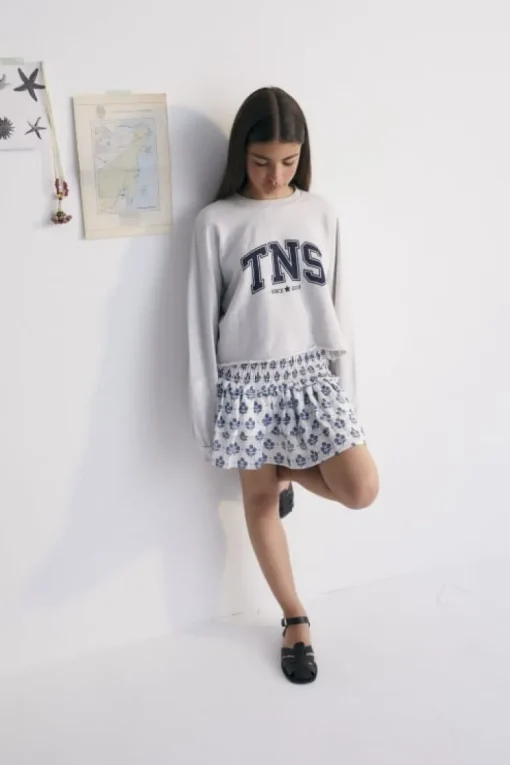 The New Society Zoe cropped sweater grey
