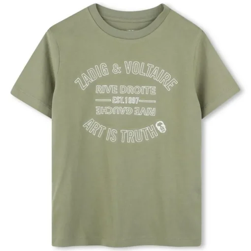 Zadig & Voltaire art is truth T-shirt salie groen